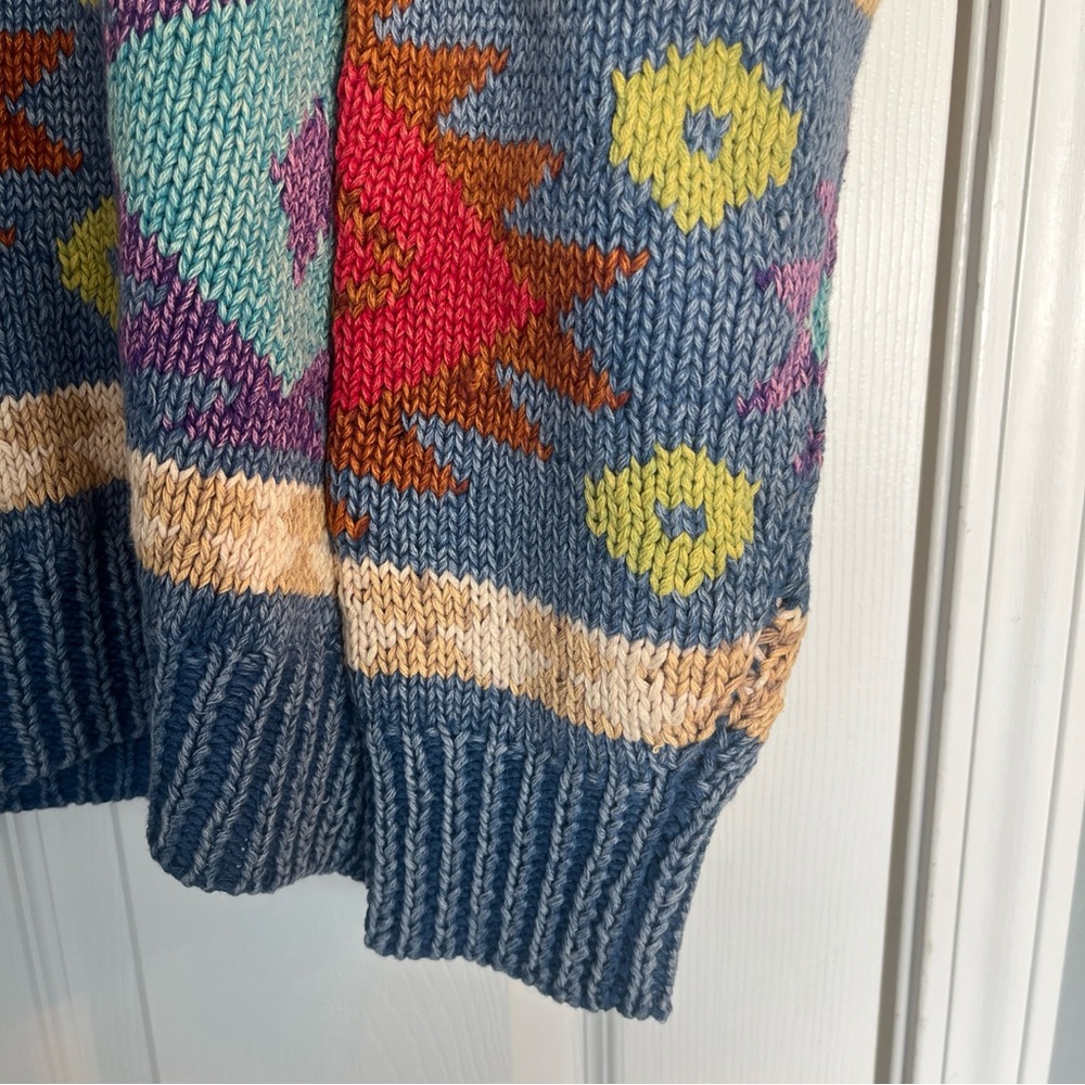 Structure Multicolor Geometric Sweater Aztec Print Heavy Blue - Picture 6 of 12